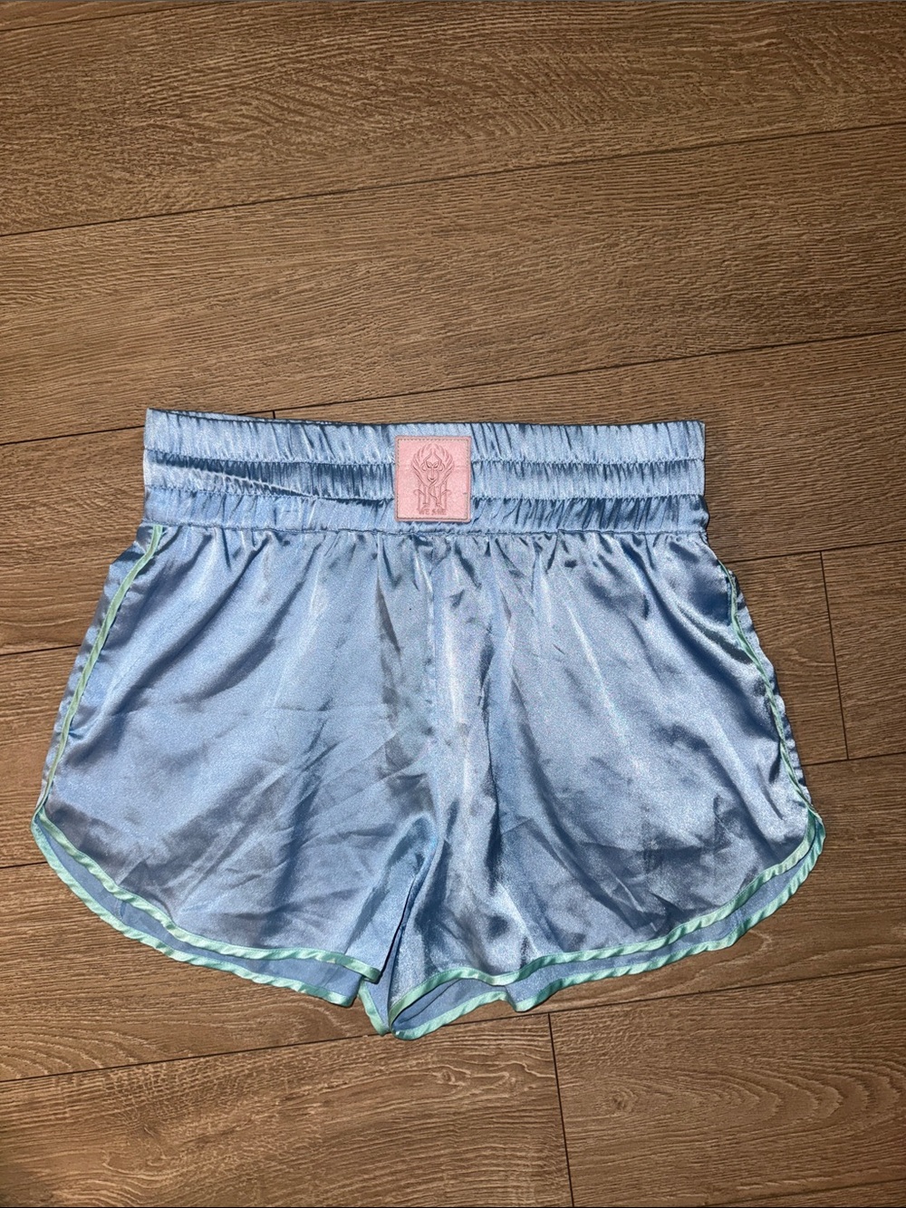 Light Blue Satin Women's Shorts WE ARE HAH BRAND